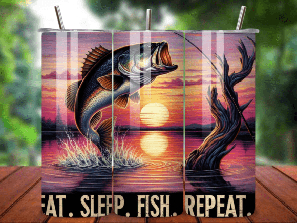 Download Eat Sleep Fish Repeat Tumbler Wrap V.1 - Tumbler Collection