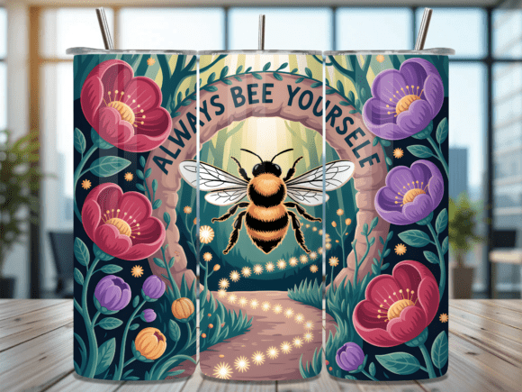 Download Bee Yourself Inspirational Tumbler Wrap - Tumbler Collection