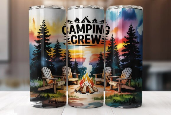Download Summer Campfire Camping Tumbler Wrap - Tumbler Collection