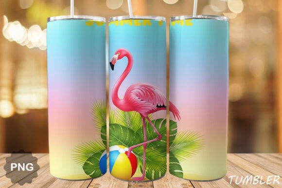 Download Summer Flamingo Beach Tumbler Wrap - Tumbler Collection