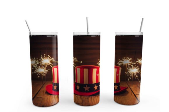 Download Uncle Sam Hat &amp; Sparklers Tumbler Wrap - Tumbler Collection