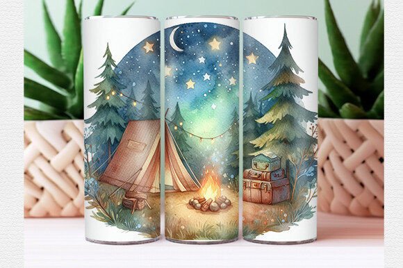 Download Summer Camping Tumbler Wrap - Tumbler Collection