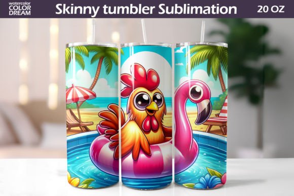 Download Funny Chicken Summer Tumbler - Tumbler Collection