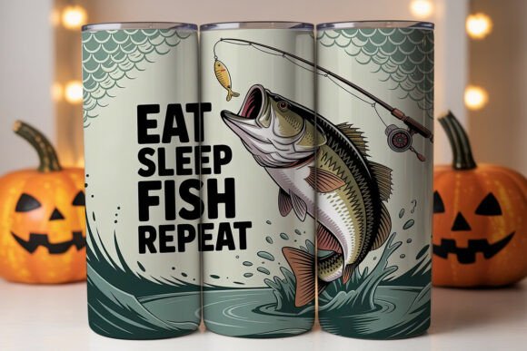 Download Eat Sleep Fish Repeat 20oz Tumbler Wrap - Tumbler Collection