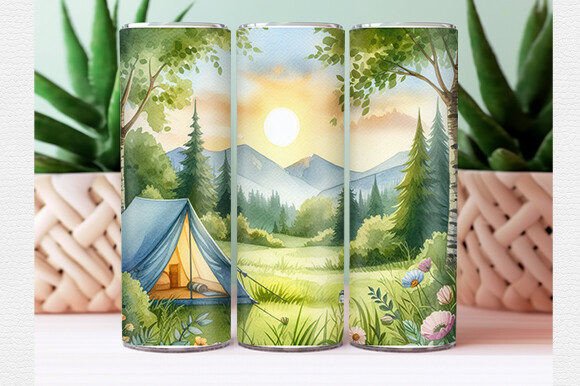 Download Summer Camping Tumbler Wrap - Tumbler Collection