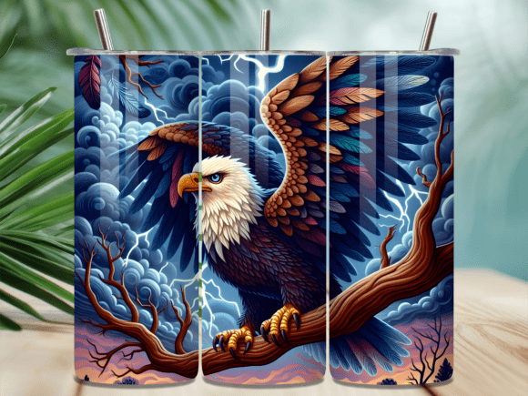 Download Stormy Thunder Cloud Eagle Tumbler Wrap - Tumbler Collection