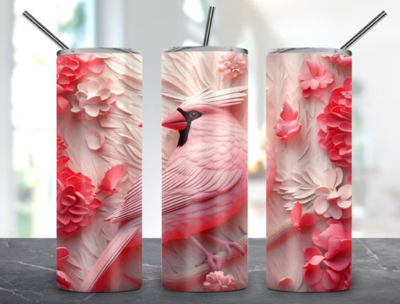 Download 3D Cardinal Bird Tumbler Design 20oz - Tumbler Collection