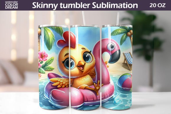 Download Cute Chicken Beach Tumbler - Tumbler Collection