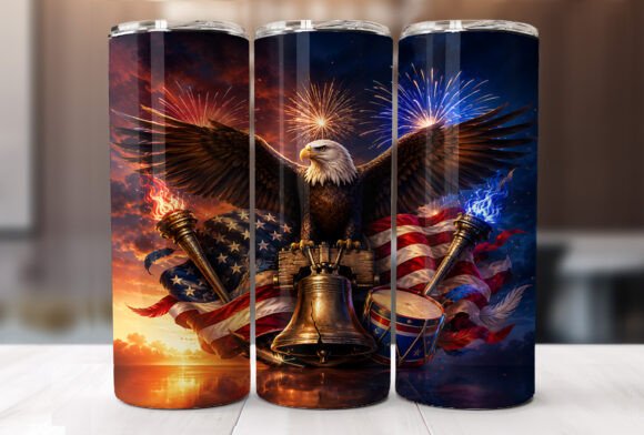 Download Patriotic USA Eagle Tumbler Wrap - Tumbler Collection