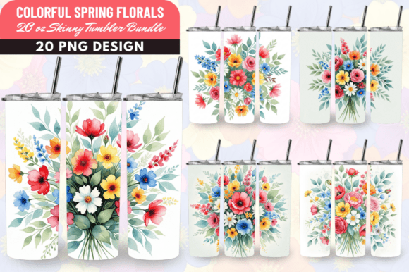 Download Colorful Spring Florals Tumbler Bundle - Tumbler Collection