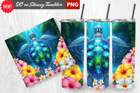 Download Crystal Shell Sea Turtle Tumbler Wrap - Tumbler Collection