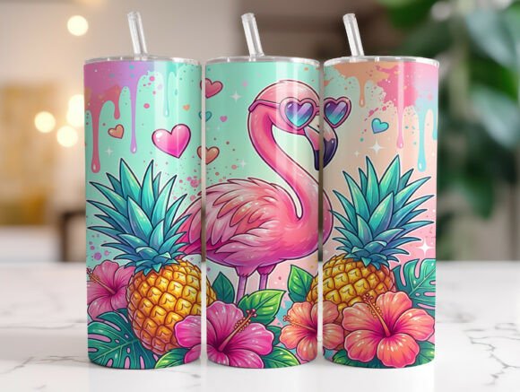 Download Flamingo Tropical Summer Tumbler Wrap - Tumbler Collection