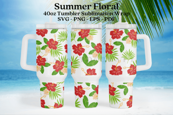 Download Tropical Floral Summer 40oz Tumbler Wrap - Tumbler Collection