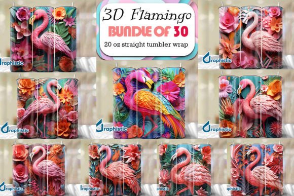 Download Flamingo Papercut 3D Tumbler Wrap Bundle - Tumbler Collection