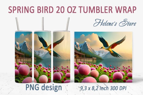 Download Spring Bird Tumbler Sublimation Wrap PNG - Tumbler Collection
