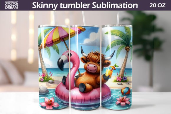 Download Funny Highland Cow Summer Tumbler - Tumbler Collection