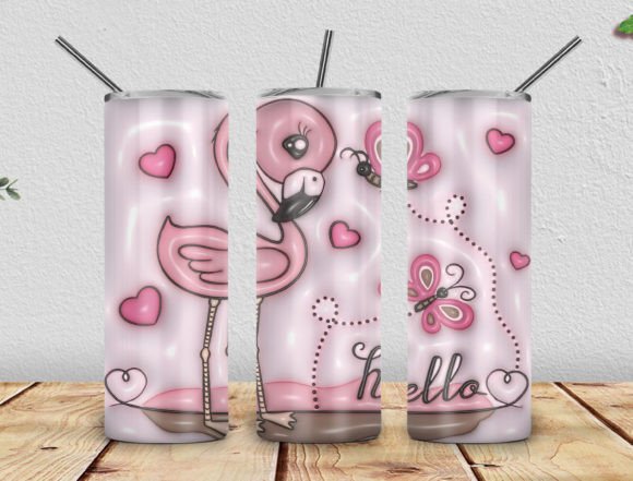 Download 3D Inflated Flamingo Tumbler 20oz PNG - Tumbler Collection