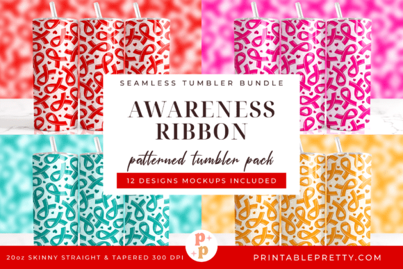 Download Awareness Ribbon Tumbler Wrap Bundle - Tumbler Collection