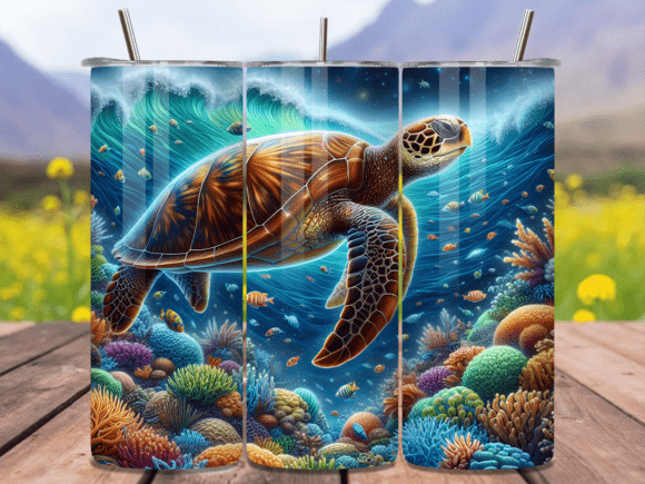 Download Ocean Sea Turtle Tumbler Wrap PNG - Tumbler Collection