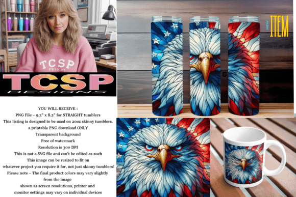 Download Patriotic Eagle Tumbler Wrap - Tumbler Collection