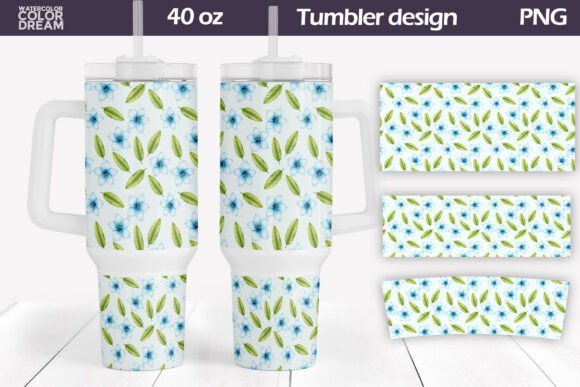 Download Blue Plumeria Tumbler Wrap 40 Oz - Tumbler Collection