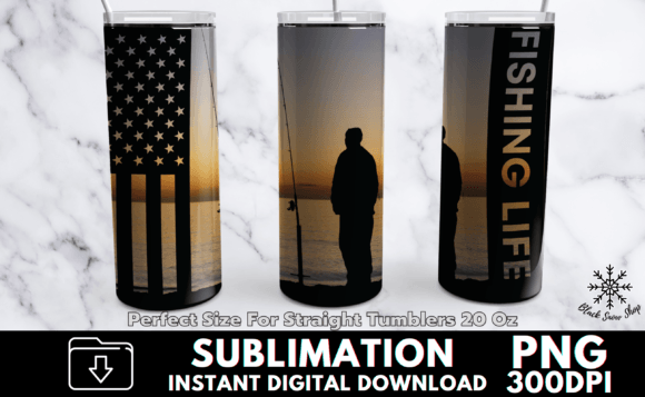 Download Fishing Life USA Sublimation Tumbler - Tumbler Collection