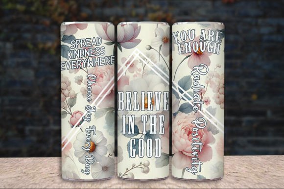 Download Tumbler Wrap Positive Watercolor Floral - Tumbler Collection