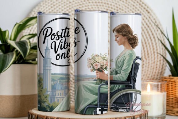 Download Positive Vibes Woman 20oz Tumbler Wrap - Tumbler Collection