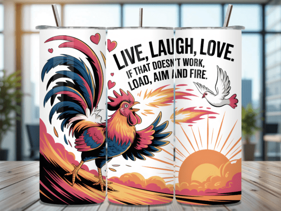 Download Love Rooster Inspirational Tumbler Wrap - Tumbler Collection
