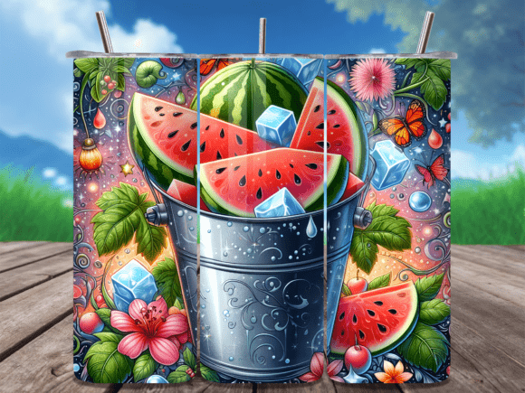Download Watermelon Ice Bucket Summer Tumbler Png - Tumbler Collection