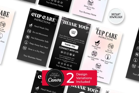 Download Editable Tumbler Care Card Template - Tumbler Collection