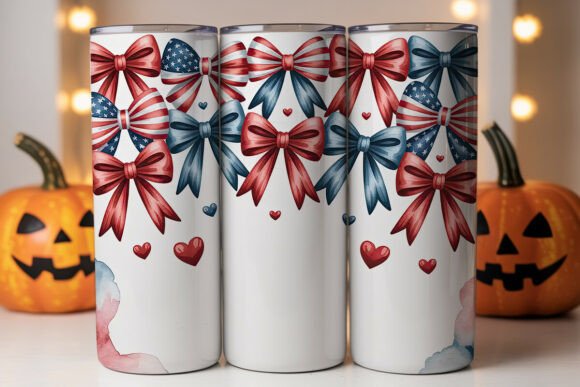 Download Patriotic Bow Tumbler Wrap - Tumbler Collection