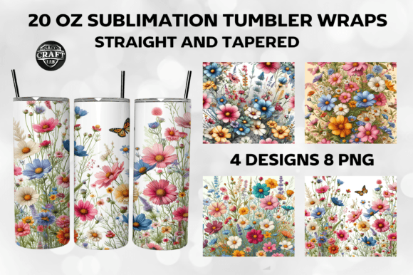 Download Wildflowers Tumbler Wraps 20oz Skinny - Tumbler Collection