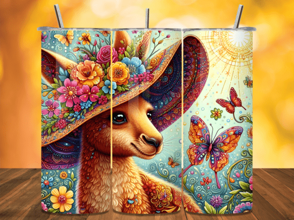 Download Floral Kangaroo BoHo Animal Tumbler Wrap - Tumbler Collection
