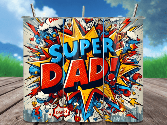 Download Comic Book Pop Art Super Dad Tumbler - Tumbler Collection