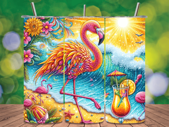 Download Summer Sunshine Beach Flamingo Tumbler - Tumbler Collection
