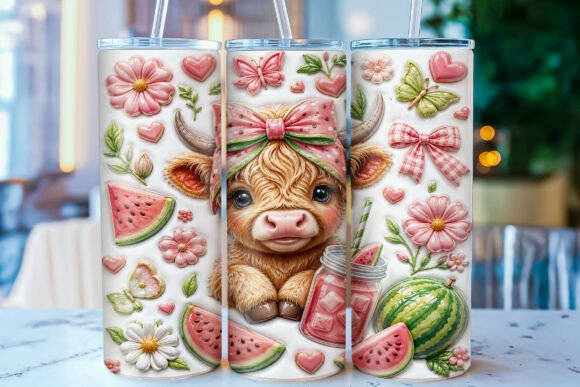 Download Inflated Highland Cow Watermelon Tumbler - Tumbler Collection