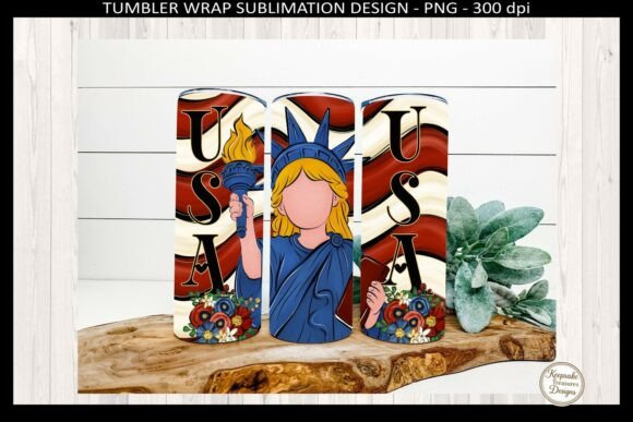 Download Lady Liberty 4th of July Tumbler Wrap - Tumbler Collection