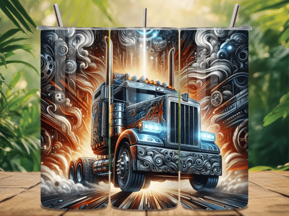Download Abstract Diesel Truck Engraved Tumbler - Tumbler Collection