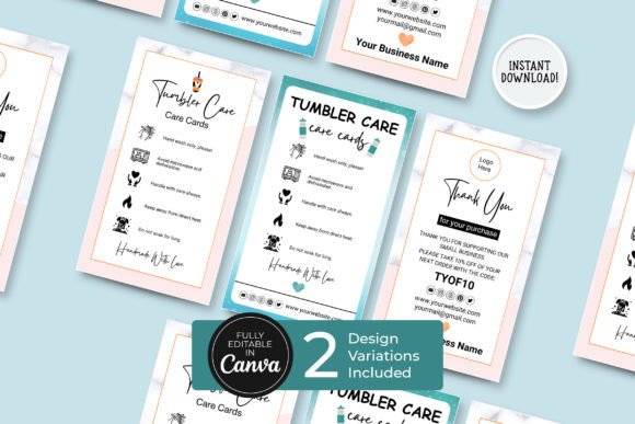 Download Editable Tumbler Care Card Template - Tumbler Collection