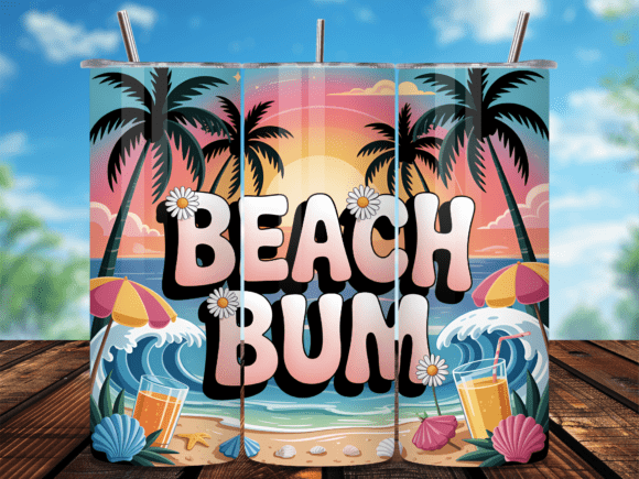 Download Beach Bum Tropical Summer Tumbler Wrap - Tumbler Collection