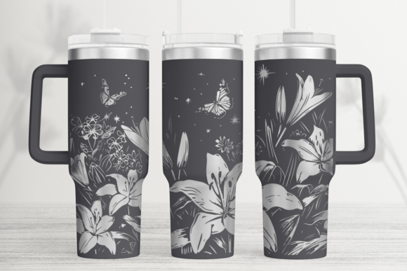 Download Lilly Flowers 40oz Laser Tumbler Wrap - Tumbler Collection