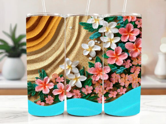 Download Plumeria Tumbler Wrap Floral 20oz - Tumbler Collection