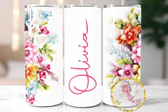 Download 3D Flowers Sublimation Tumbler Wrap PNG - Tumbler Collection