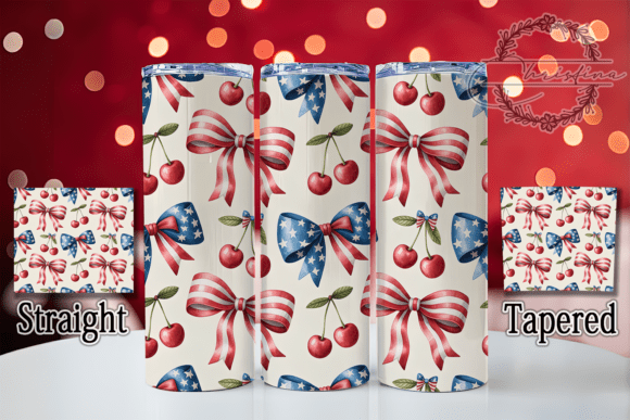 Download Coquette Cherry Patriotic Bow Tumbler - Tumbler Collection
