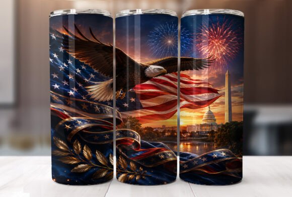 Download 4th of July Eagle Tumbler Wrap - Tumbler Collection