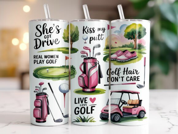 Download Funny Women Golf Skinny Tumbler Wrap - Tumbler Collection