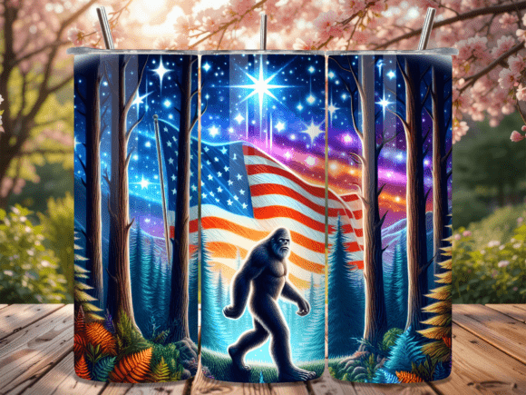 Download Patriotic American Flag Bigfoot Tumbler - Tumbler Collection