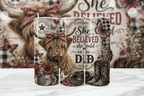 Download She Believed She Could Farmhouse Tumbler - Tumbler Collection