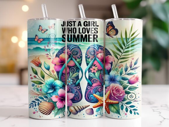 Download Just a Girl Who Loves Summer Tumbler PNG - Tumbler Collection